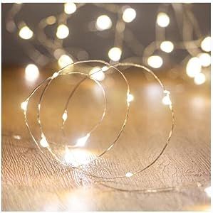 10Ft/30 LEDs Fairy,Starry , String Lights for Indoor&Outdoor Decoration Wedding Home Parties Christmas Holiday, Waterproof,Battery Operated.(Warm White)