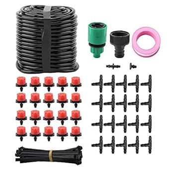 Water System for Plants, Drip Irrigation Kit, 20m Micro Drip Irrigation System Automatic Watering Irrigation System for Garden(US)