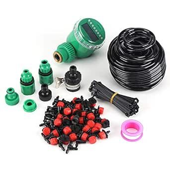 UPQRSG Drip Irrigation Kit, 25m Drip Irrigation Kits for Plants, DIY Micro Automatic Garden Irrigation System Automatic Irrigation Equipment with Timer Kits, for Garden, Greenhouse
