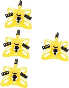 Happyyami 4pcs 360 System Tool Equipment Gardening Automatic Rotating Yellow Area Adjustable Grass for Degree Watering °Automatic Nozzle Yards Sprinkler Sprinklers Gardens Large Irrigation