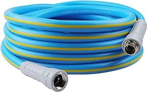 HQMPC Hose Garden Hose With Swivel Grip 5/8 in. x 20 ft., Water Hose Heavy Duty Durable Material Water Hose with Solid Fittings (BLUE) …