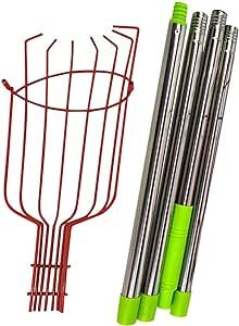 OURECO Fruit Picking Device, Fruit Picker with Basket and Pole, Easy to Assemble and Use Telescoping Fruit Catcher, Multifunctional Lightweight Fruit Picking Equipment for Mangoes, Avocados, Apples