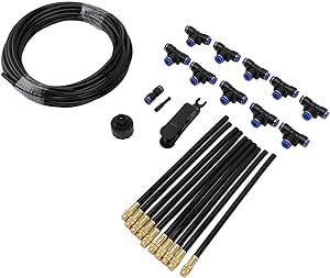 Haofy Drip Irrigation Kit, 360° Bendable Watering System Adjustable Bendable Nozzle Copper Sprayer atomizing System for Garden Yard Lawn Patio Plants Flower Bed (EU Standard)