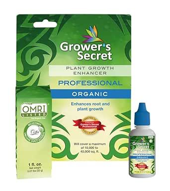 Organic Plant Growth Enhancer Grower's Secret Professional Liquid Concentrate For Germinating Seeds, Rooting Propagations, Transplanting Seedlings, Increase Size of Fruits/Vegetables, & Shorten Crop Cycles