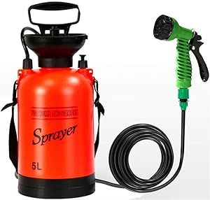 EVGATSAUTO Garden Sprayer, Irrigation Sprayer, Premium PP Multifunctional Mini Lawn Garden Irrigation Manual Pneumatic Sprayer Sprinkler Agricultural Equipment (5L)