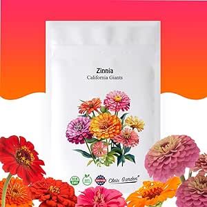 Zinnia Seeds - California Giants Mix - 4,000 Seeds - Mixed Colors and Large Blooms, Heirloom Non-GMO USA Grown, Excellent for Pollinators, Annual - Vibrant Flowers for Any Home Garden