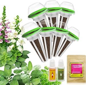 Herb Seed Starter Pod Kit Plant for Hydroponics Growing System, Indoor Garden, 7-Pods (350+ Seeds Included Basil, Parsley, Oregano, Thyme, Mint, Cilantro, and Dill)