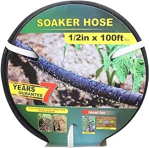 Taisia 1/2 Inch Soaker Hose Diameter Saves 70% Water Perfect Delivery Water Great Garden Flower Bed (1-2-100ft)