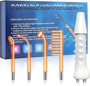 Meifuly High F Rrequency Wand Portable Machine, Portable Handheld High F requency Wand Machine with 4 Different Tubes(Orange)