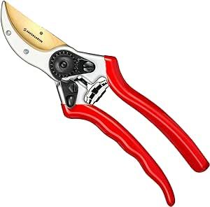 Haus & Garten ClassicPRO 8.5" Bypass Pruning Shears - Premium Garden Shears - Use As Gardening Shears, Garden Clippers, Handheld Heavy-Duty Professional Pruning Shears For Gardening & Pruning Scissors