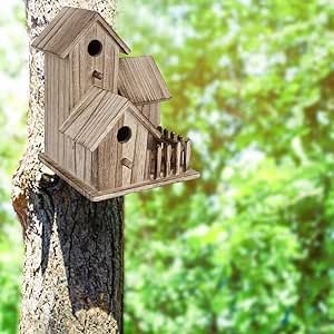 Wooden Birdhouse Small Outdoor Garden Bird Nesting Box Bird House Pet Supplies
