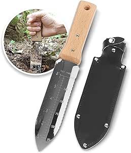 NISAKU NJP650 The Original Hori Hori Namibagata Japanese Stainless Steel Weeding Knife, 7.25-Inch Blade