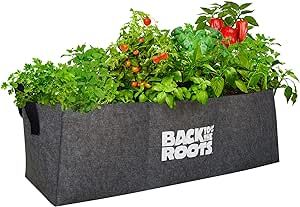 Back to the Roots Reusable Fabric Grow Bed for Herbs, Vegetables & Flowers, 3 cu. ft., Weatherproof, Double-stitched Handles for Easy Moving, No Assembly/Tools Needed