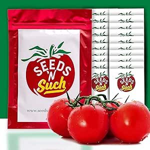 Seeds N Such 560 Hand Selected Tomato Garden Seeds | Includes 20 Individually Packaged Varietals | High Germination Rates | Untreated & Non-GMO
