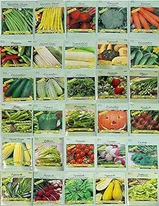 30 Packs of Deluxe Valley Greene Heirloom Vegetable Garden Seeds Non-GMO(Guaranteed 30 Different Varieties as Listed)