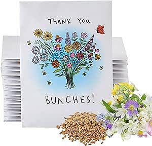 American Meadows Wildflower Seed Packets "Thank You Bunches" Party Favors (Pack of 20) - Express Gratitude with a Wildflower Seed Mix, Great Addition or Alternative to Thank You Cards