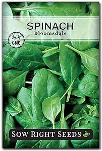 Sow Right Seeds - Bloomsdale Spinach Seeds for Planting - Non-GMO Heirloom Packet with Instructions to Plant and Grow an Outdoor Home Vegetable Garden - Vigorous Leafy Green - Super Nutritious (1)