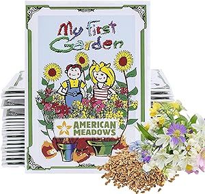 American Meadows Wildflower Seed Packets "My First Garden" Party Favors for Kids (Pack of 20) - Express Gratitude with a Wildflower Seed Mix, Great Addition or Alternative to Thank You Cards