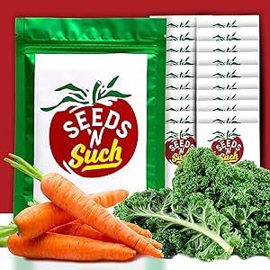 Seeds N Such 9900 Hand Selected Fall Vegetable Garden Seeds | Includes 20 Individually Packaged Varietals | High Germination Rates | Untreated & Non-GMO